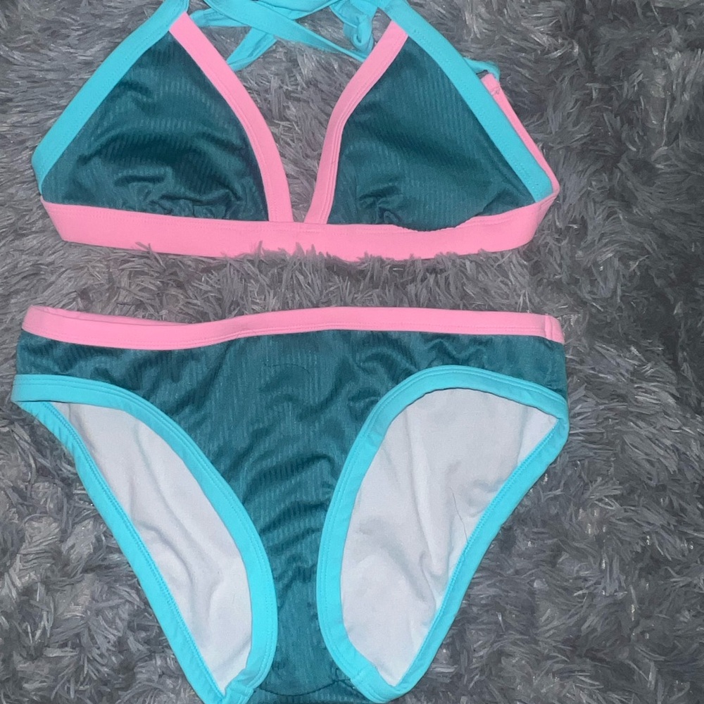 Salt + Cove Teal and Pink Bikini